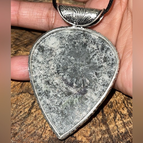 Large Dark Dendritic Agate Pendant 2 7/8” - Picture 6 of 8